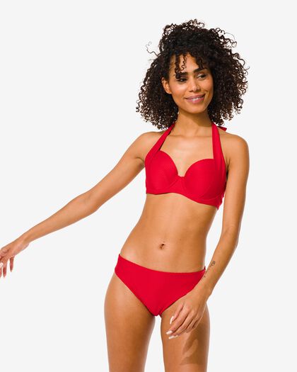 dames bikinibroekje middelhoge taille rood rood - 1000030446 - HEMA