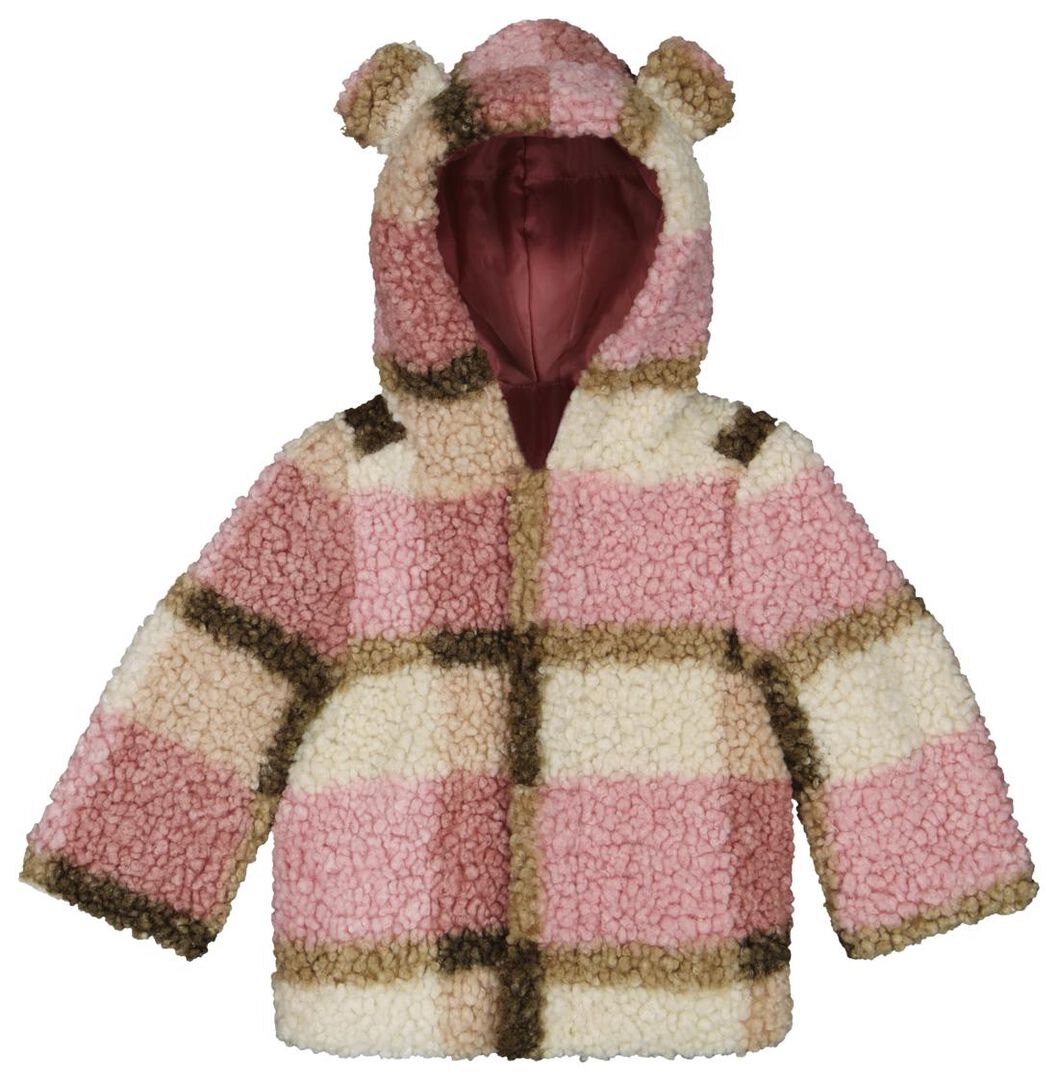 Veilig wees onder de indruk Geniet babyjas teddy met capuchon roze - HEMA