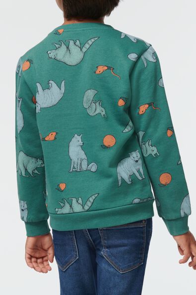 kinder sweater met bosdieren groen - 1000029224 - HEMA