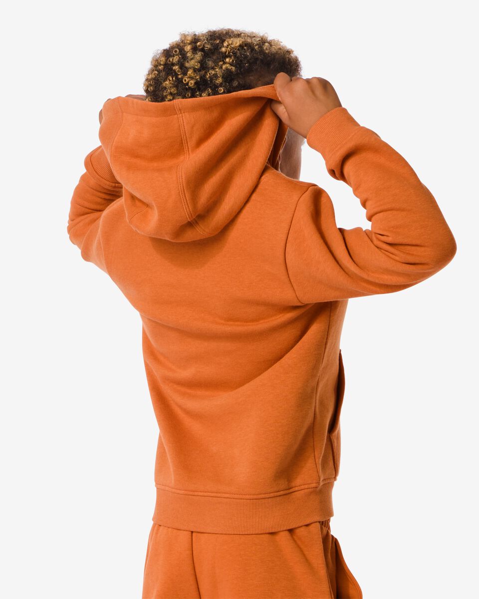 kinder hoodie met kangeroezak bruin bruin - 1000032255 - HEMA