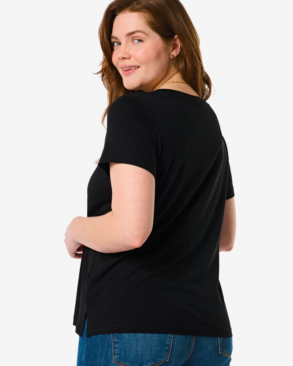 dames t-shirt met bamboe zwart zwart - 1000027537 - HEMA