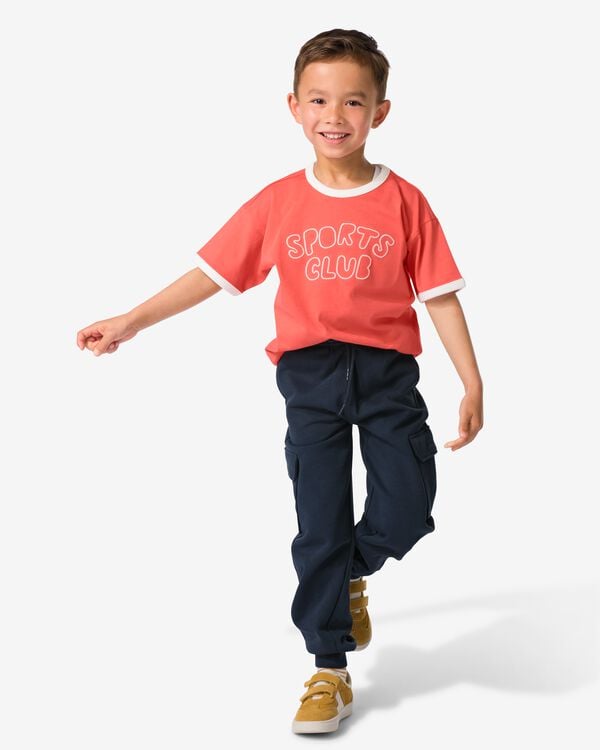 kinder cargo sweatbroek donkerblauw donkerblauw - 30702417DARKBLUE - HEMA