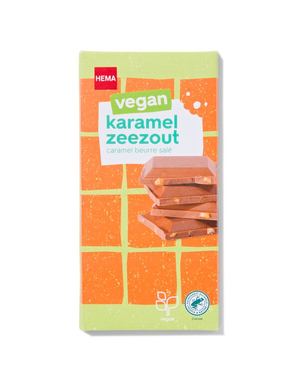 vegan reep karamel zeezout 90gram - 10350044 - HEMA