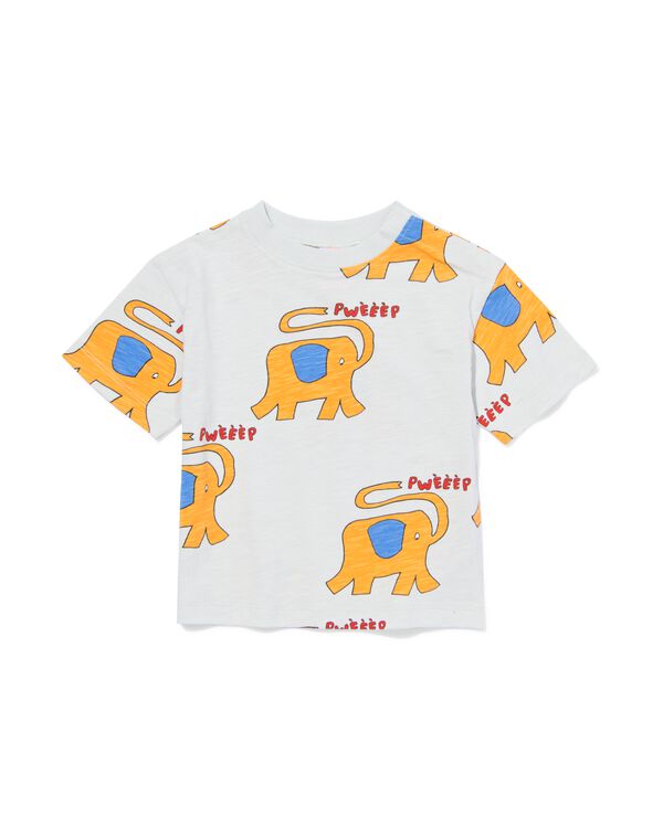 baby T-shirt olifanten lichtblauw lichtblauw - 33130170LIGHTBLUE - HEMA