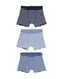 kinder boxers stretch katoen - 3 stuks blauw blauw - 19201930BLUE - HEMA