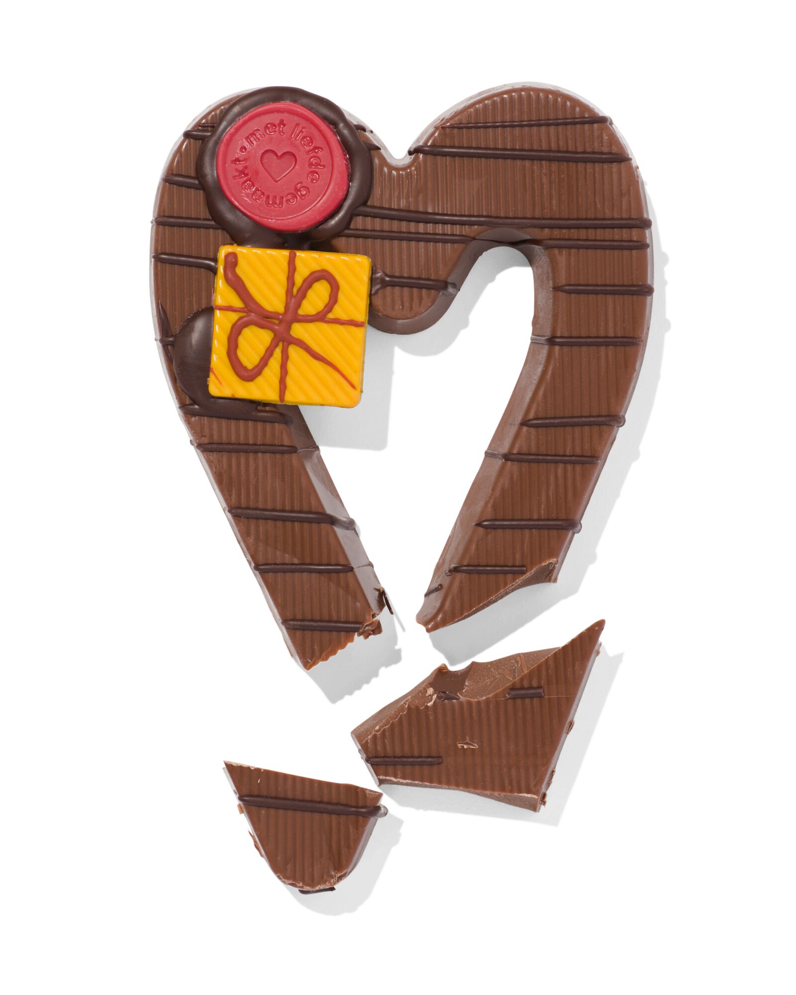 handgedecoreerde melkchocolade hart 200gram - 24427030 - HEMA
