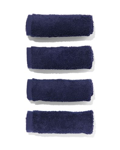 gezichtsdoekjes 30x30 zware kwaliteit nachtblauw - 4 stuks nachtblauw gezichtsdoekjes 30 x 30 - 5245412 - HEMA