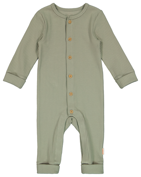 newborn meegroei jumpsuit rib met bamboe groen - 1000028735 - HEMA