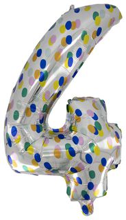Folieballon Met Confetti XL Cijfer 4