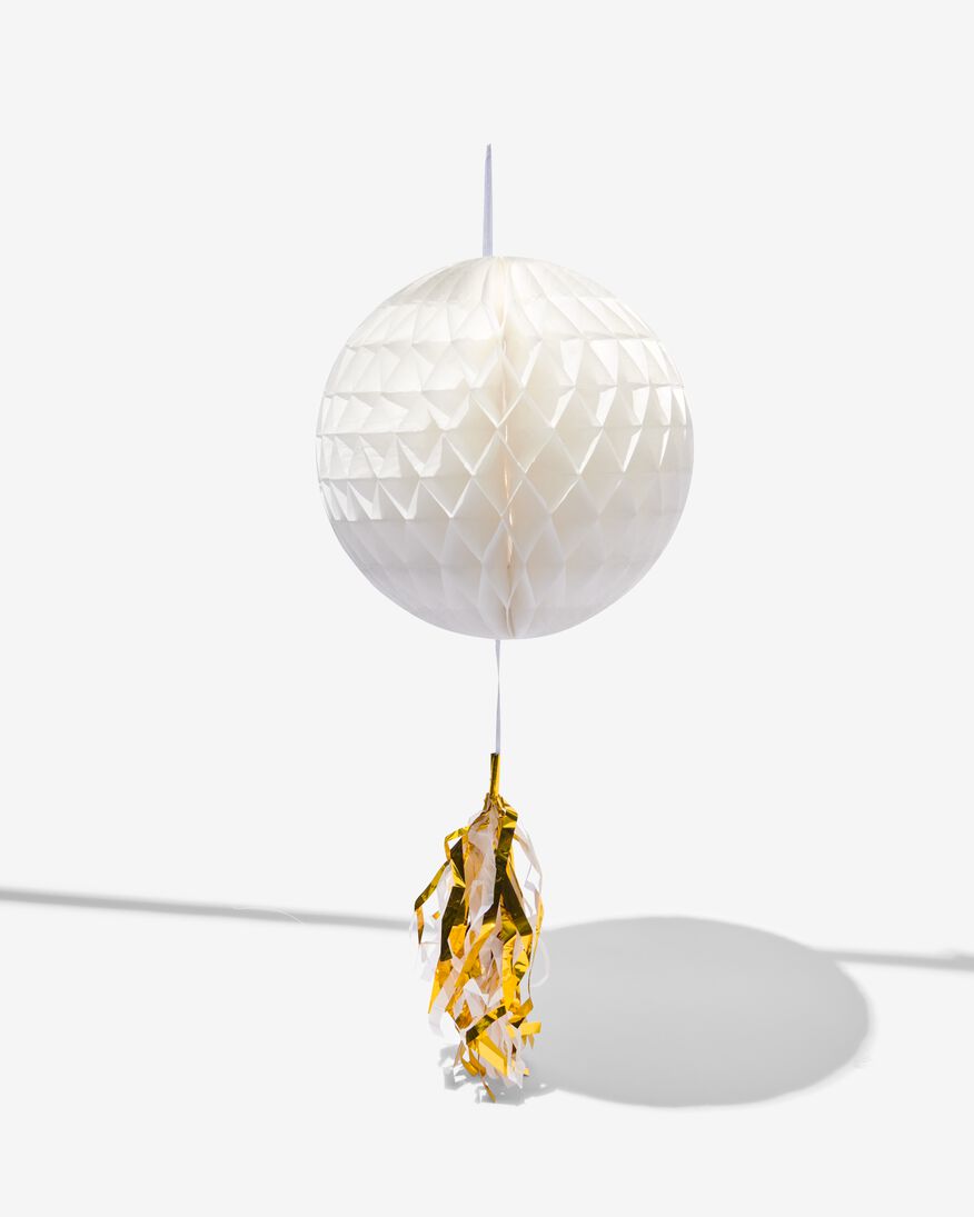 honeycomb bal wit goud Ø30cm - 14280214 - HEMA