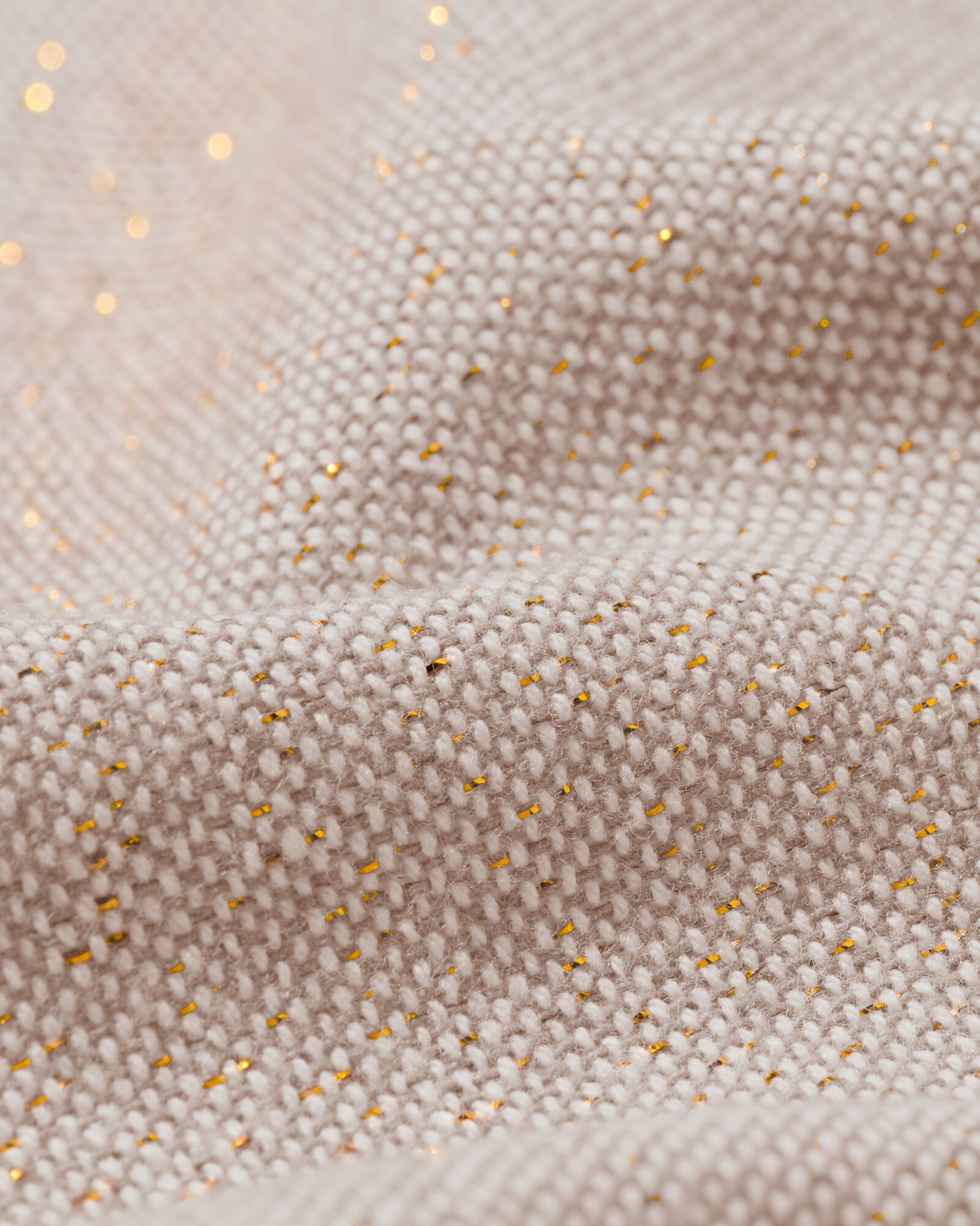 tafelkleed met glitters Ø180cm chambray katoen beige - 5300308 - HEMA
