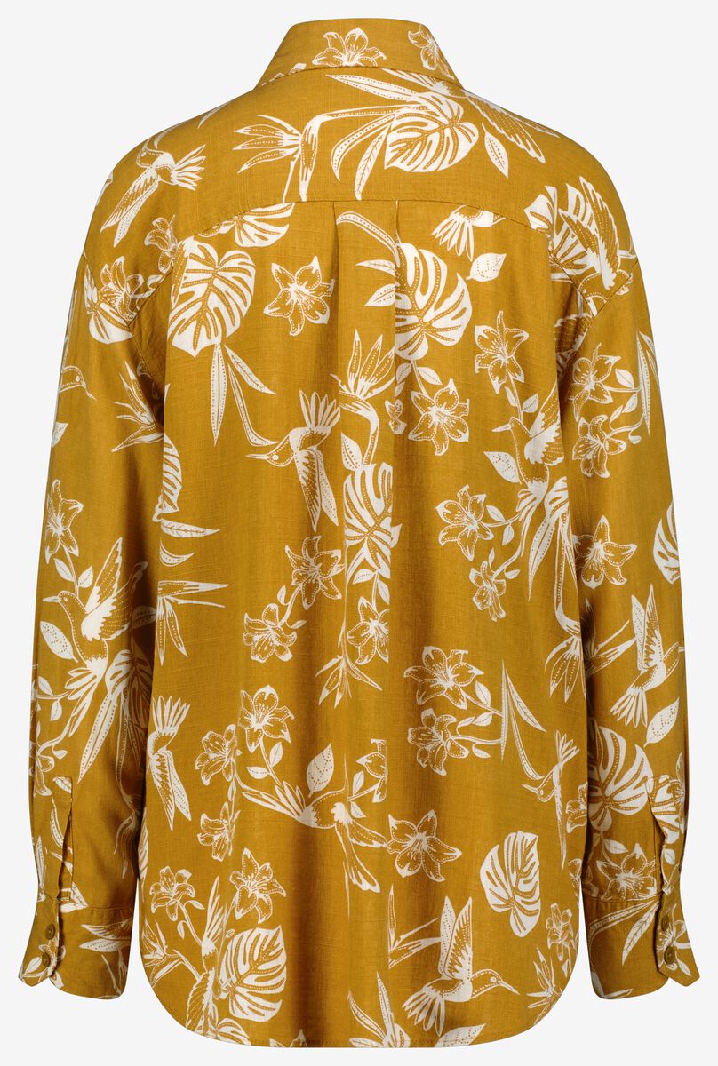 dames blouse Lizzy met linnen geel - 1000027884 - HEMA