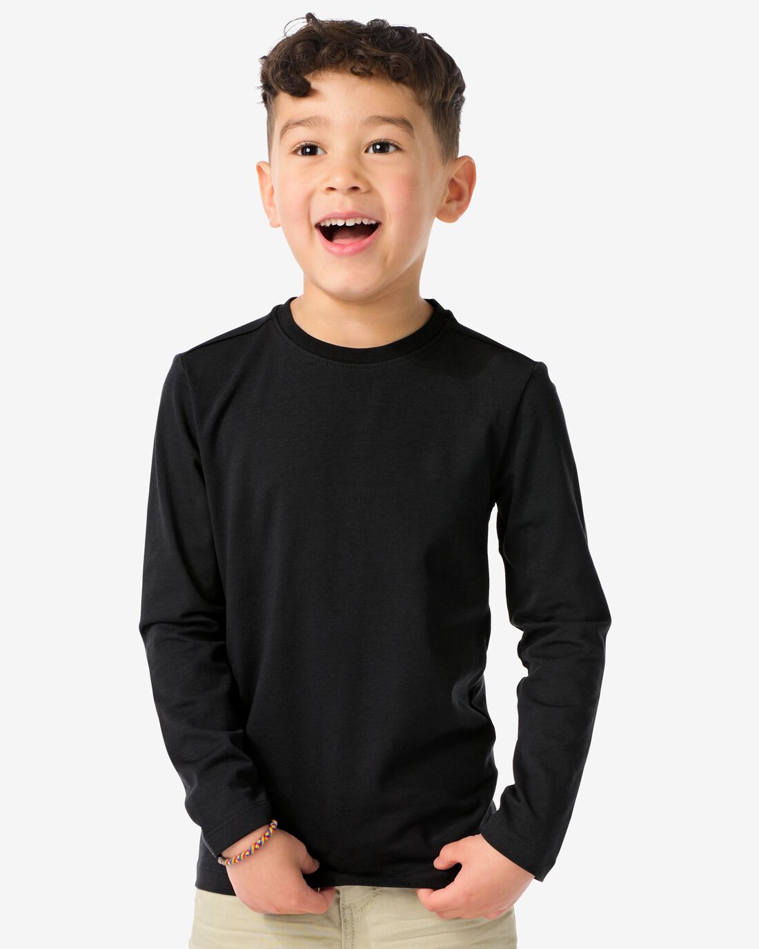 HEMA Kinder Basis T-shirts Stretch Katoen 2 Stuks Zwart (zwart)