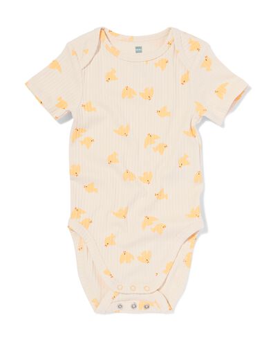 meegroeiromper rib bamboe met stretch vogels geel geel - 33367340YELLOW - HEMA meegroeiromper rib bamboe met stretch vogels geel geel - 33367340YELLOW - HEMA