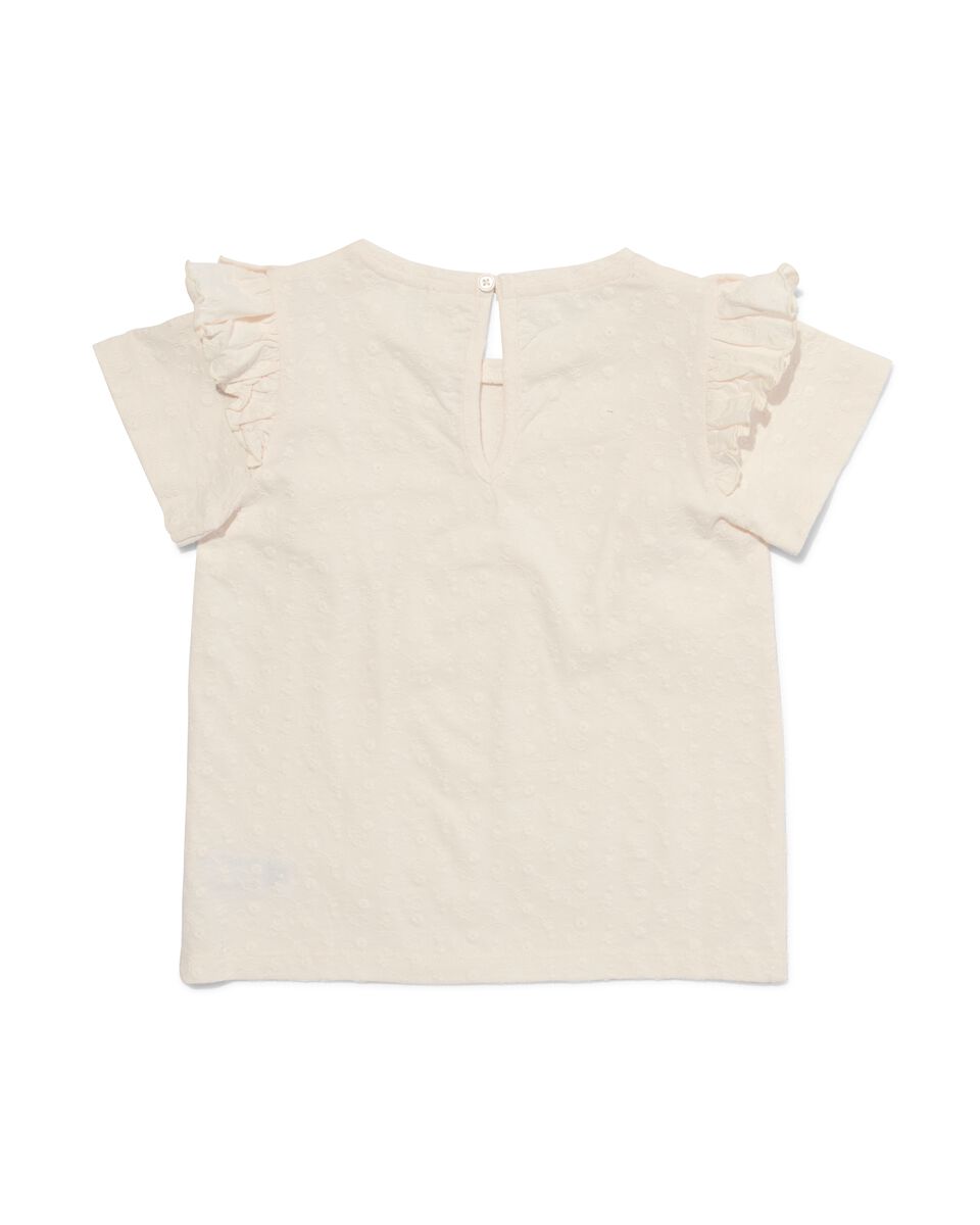 kinder t-shirt met borduur gebroken wit gebroken wit - 1000030790 - HEMA