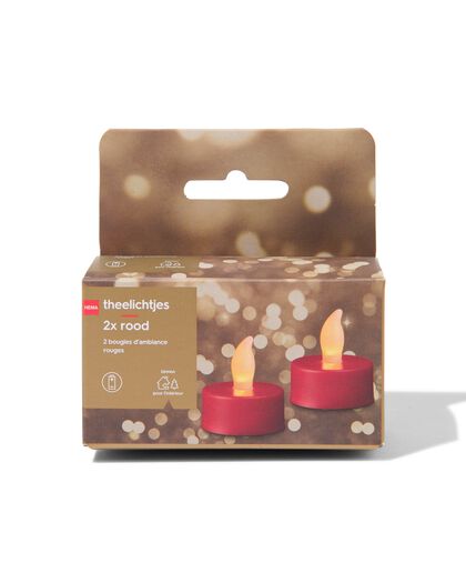 theelichtjes LED rood - 2 stuks - 25550037 - HEMA