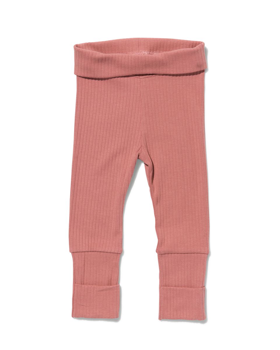 Onzuiver brug Perioperatieve periode newborn meegroei legging rib roze - HEMA