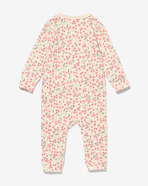 baby pyjama katoen bloemen gebroken wit 86/92 - 33390922 - HEMA