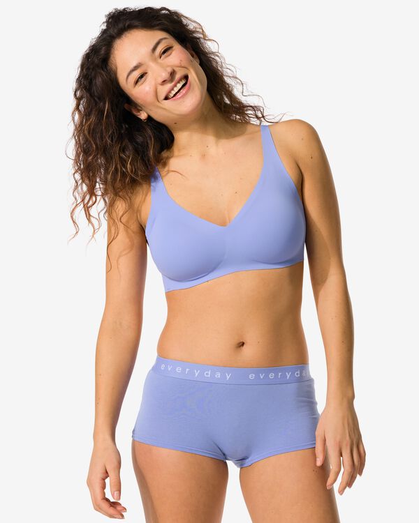 damesboxer katoen everyday tailleband blauw blauw - 19671005BLUE - HEMA