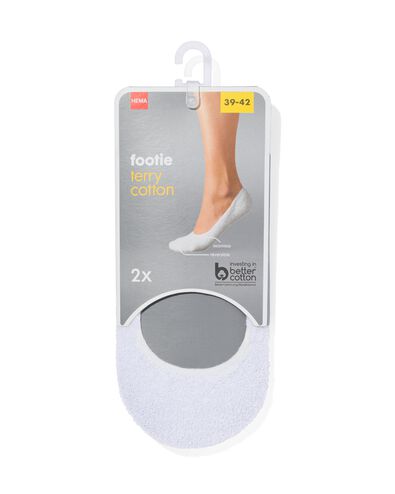 dames footies badstof - 2 paar wit wit - 1000001216 - HEMA