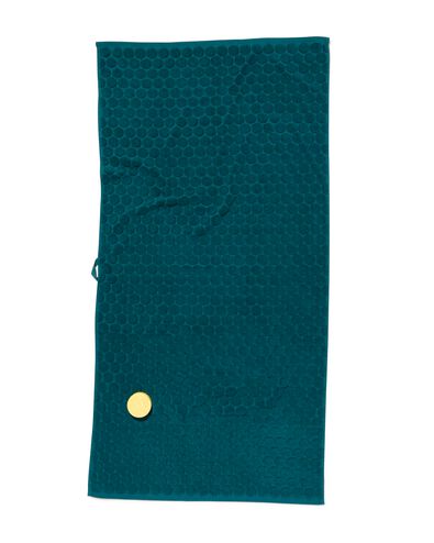 handdoek - 70 x 140 cm - zware kwaliteit - donkergroen stip donkergroen handdoek 70 x 140 - 5220018 - HEMA