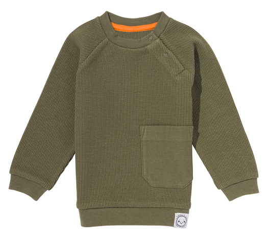 baby sweater wafel groen - 1000028640 - HEMA