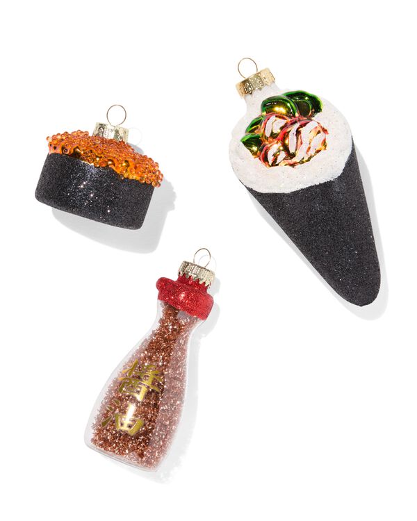 kerstbalset sushi 10cm - 25180022 - HEMA