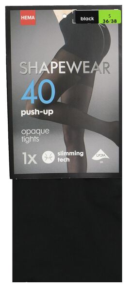 panty push-up 40denier zwart 36/38 - 4072101 - HEMA