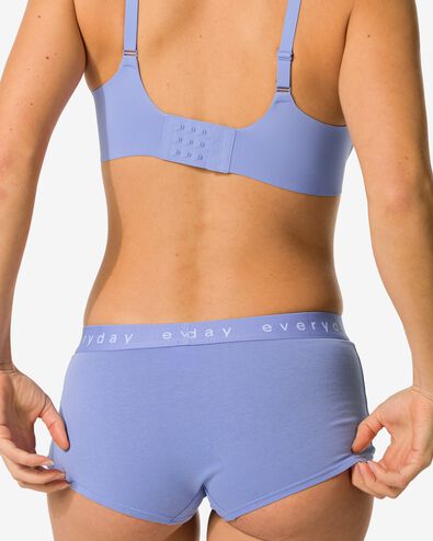 damesboxer katoen everyday tailleband blauw M - 19671007 - HEMA