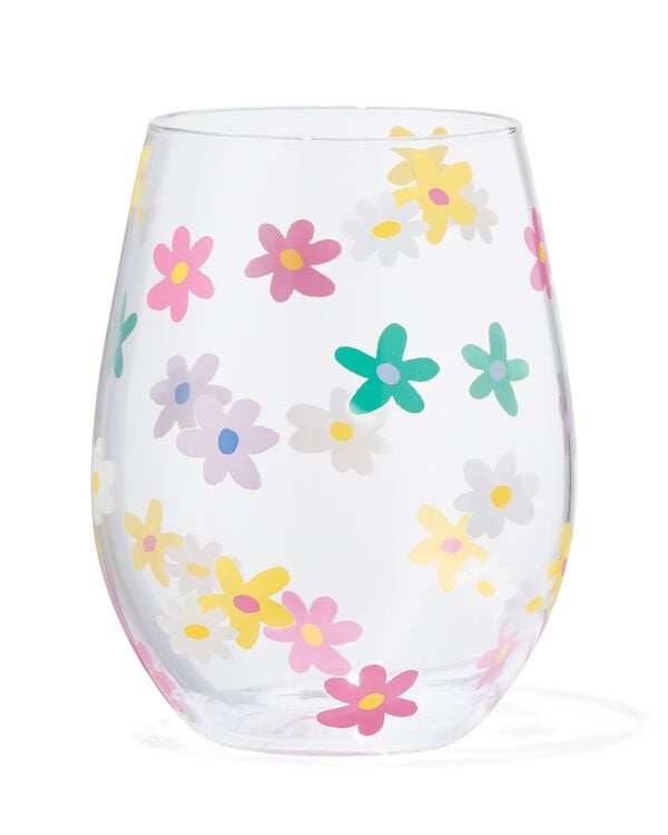 drinkglas 550ml bloemen  - 61110061 - HEMA