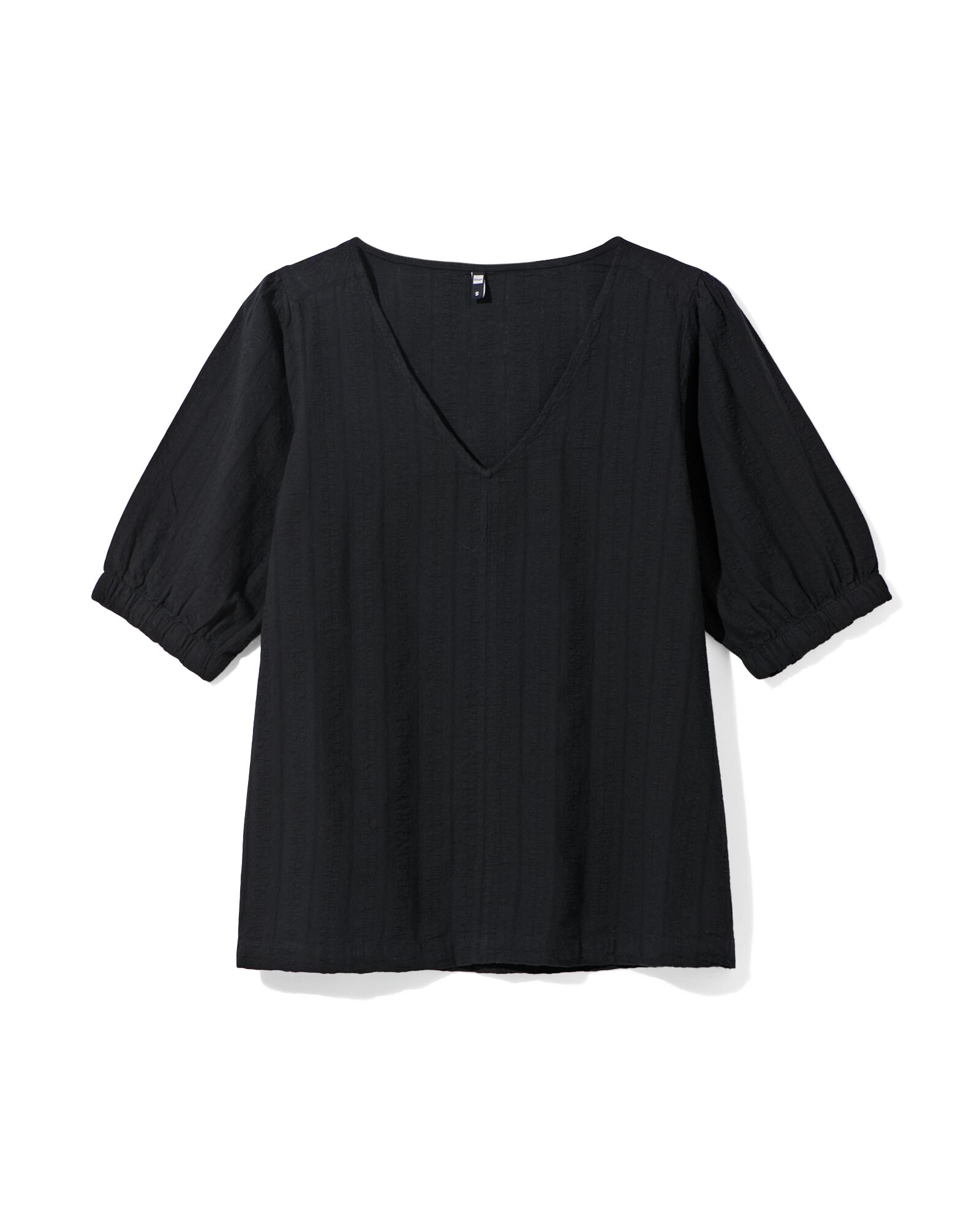 dames top Kaiden seersucker zwart - 36289170BLACK - HEMA
