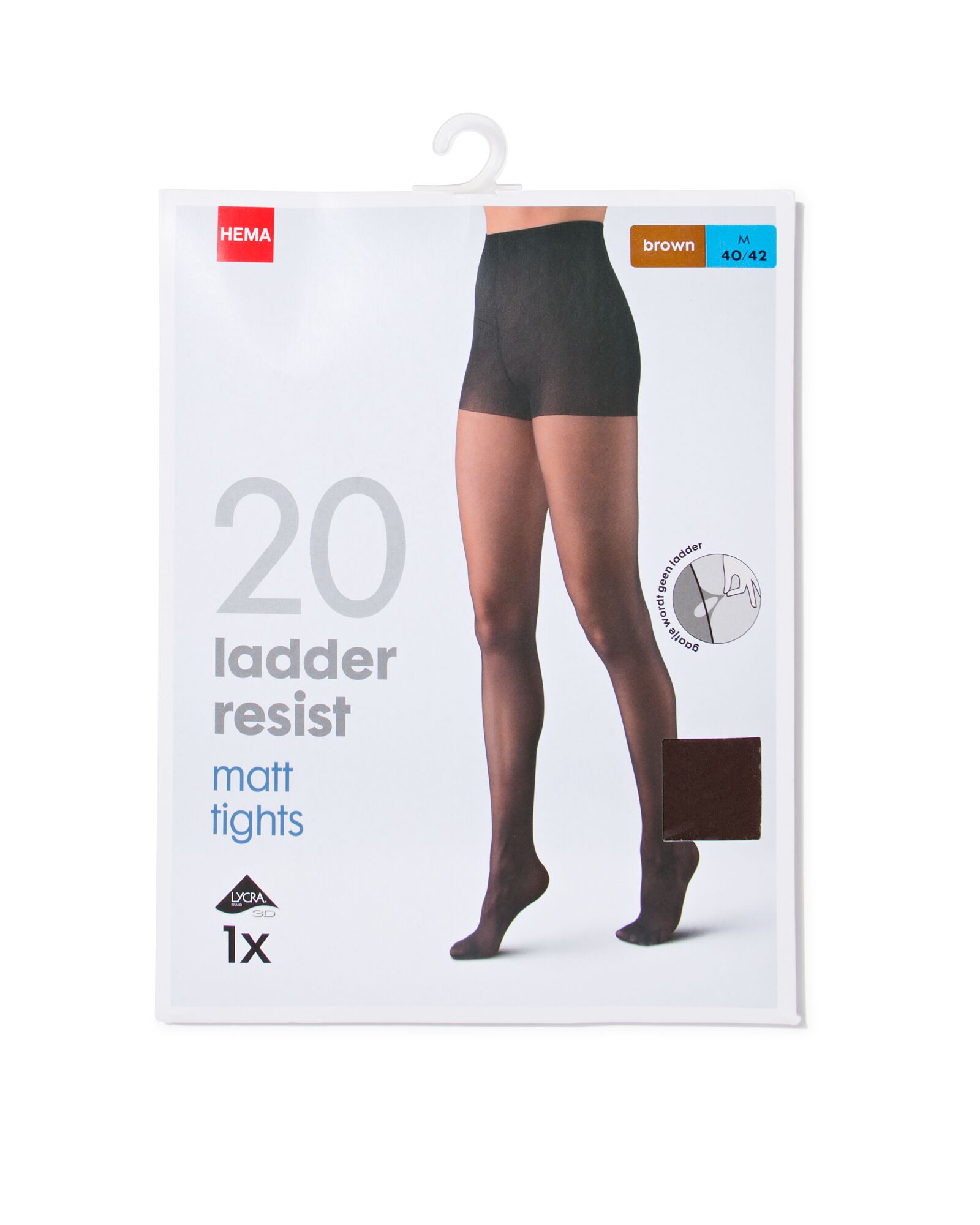 panty anti-ladder 20 denier bruin 48/52 - 4060129 - HEMA
