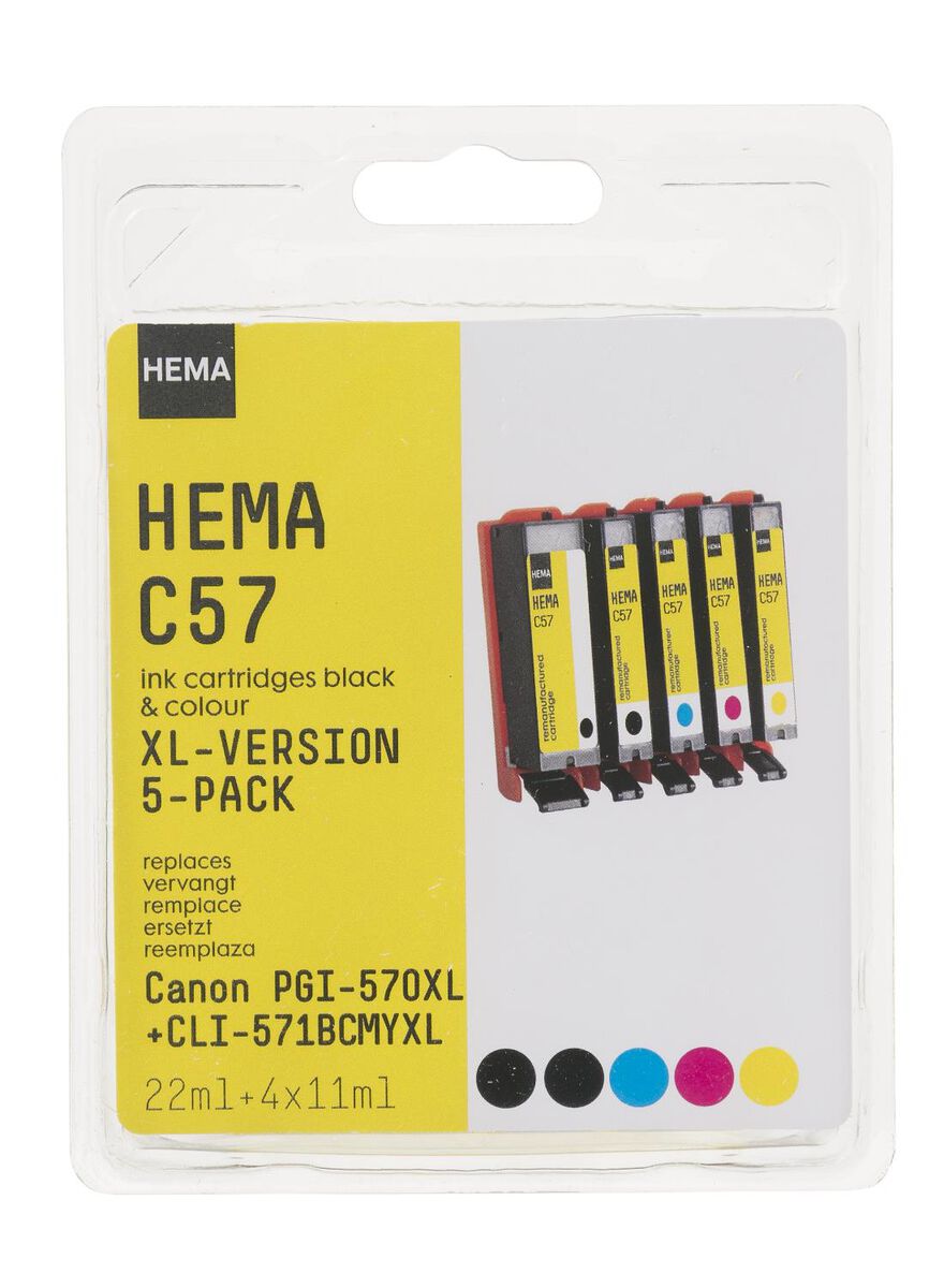 HEMA cartridge C57 voor de Canon PGI-570XL + CLI-571BCMYXL - 38399222 - HEMA
