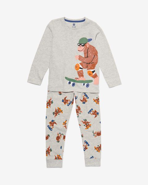 kinder pyjama aap lichtgrijs lichtgrijs - 1000030181 - HEMA
