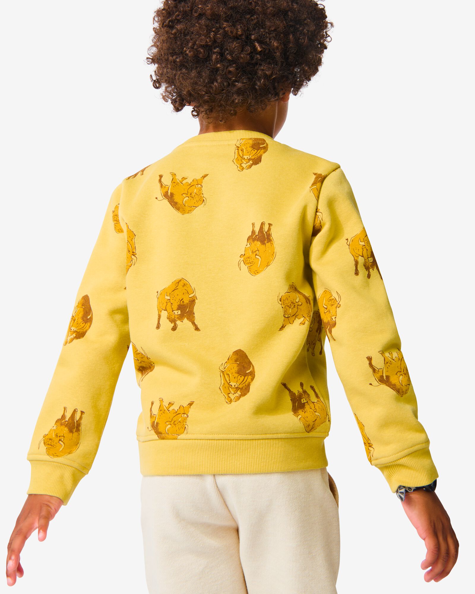 kinder sweater bizon geel 122/128 - 30770844 - HEMA