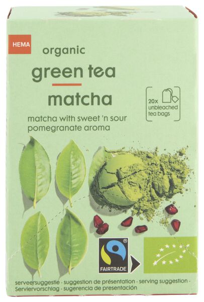 thee bio groene thee matcha 20 stuks - 17190010 - HEMA