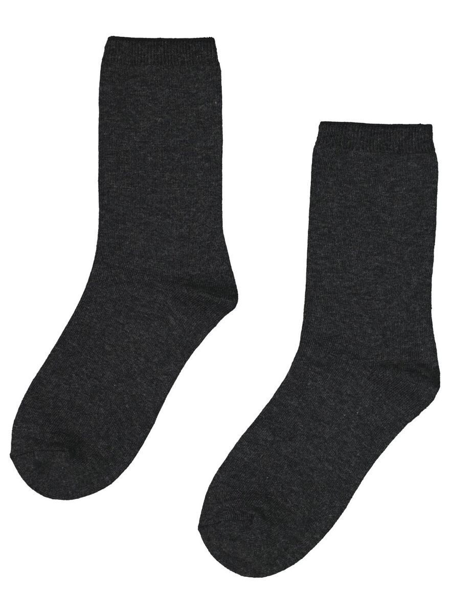 sokken met wol - 2 paar grijs grijs - 1000017156 - HEMA