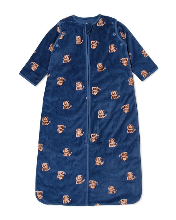 slaapzak met afneembare mouwen velvet 3.0tog honden blauw blauw - 33365350BLUE - HEMA