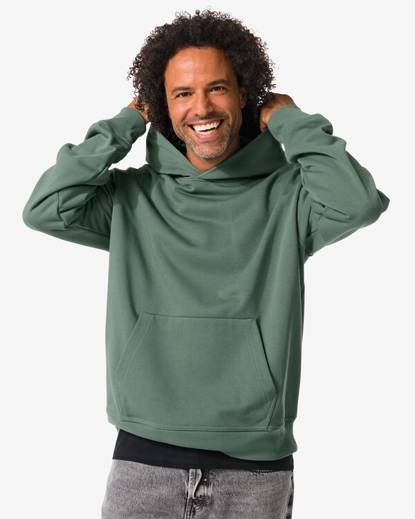 herenhoodie Maarten oversized middengroen middengroen - 2101540MIDGREEN - HEMA