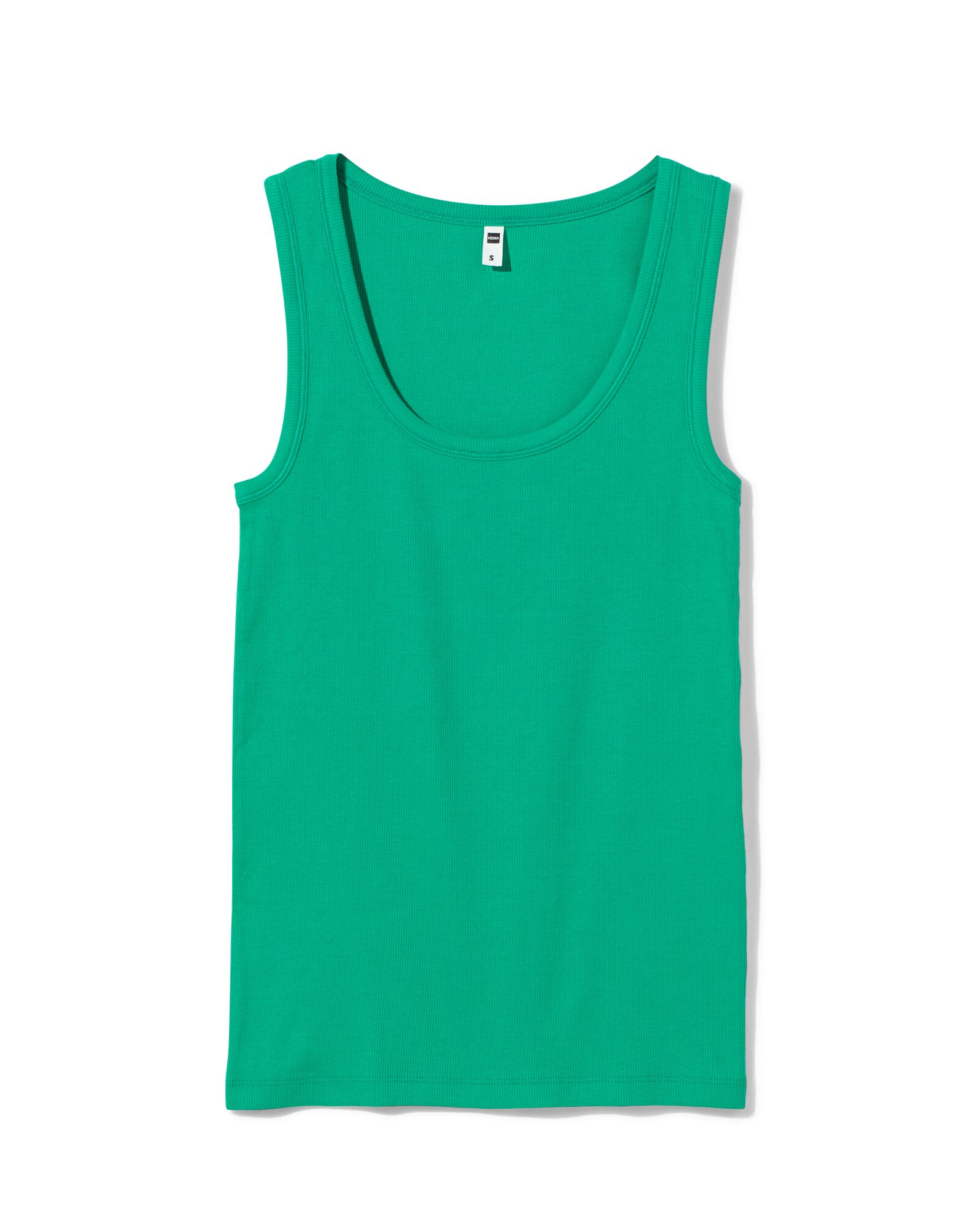 dames tanktop Anouk met ribbels groen - 36354570GREEN - HEMA