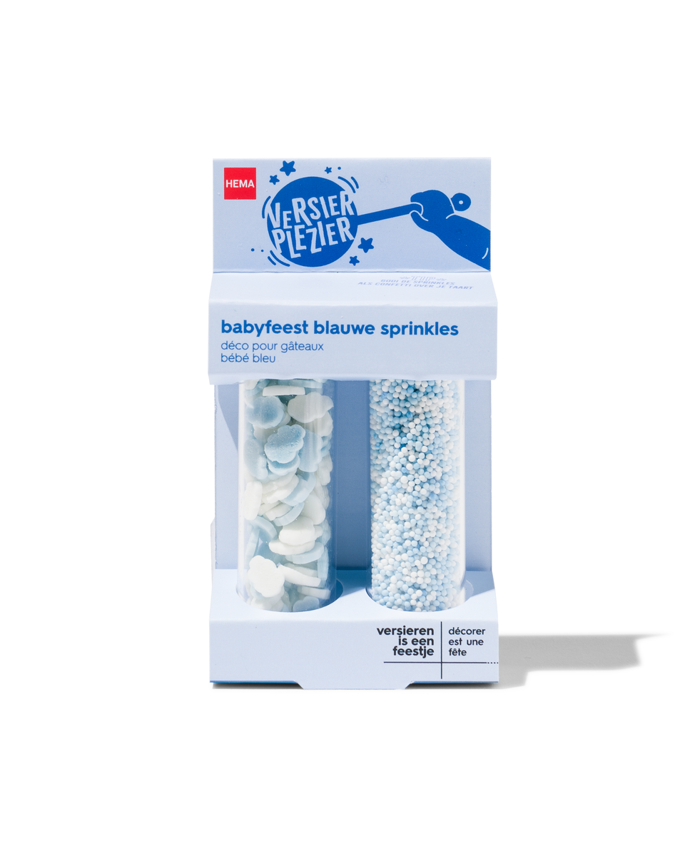 versierplezier eetbare sprinkles - babyfeest blauw - 10280020 - HEMA