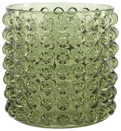 bloempot glas stippen Ø13.4x13.5 - 13322145 - HEMA