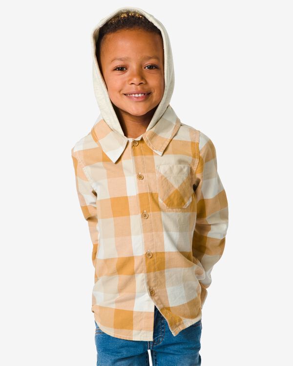 kinder overhemd met capuchon bruin bruin - 1000032252 - HEMA