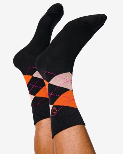 heren sokken met katoen - 2 paar zwart zwart - 4130775BLACK - HEMA