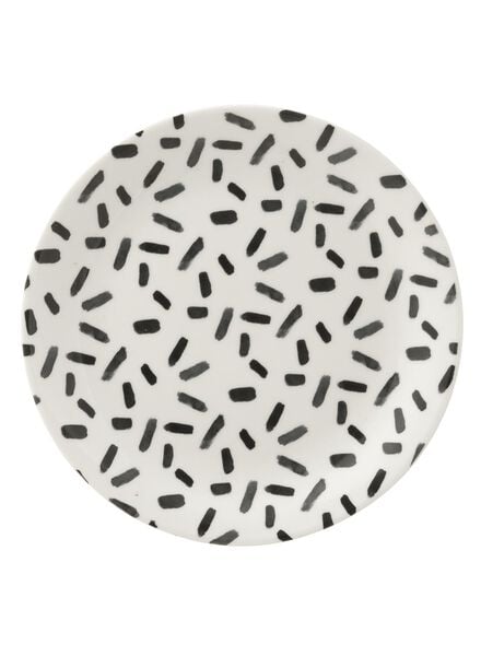 HEMA Taartbord - 17 Cm - Bergen - Wit/zwart Confetti (zwart/wit)