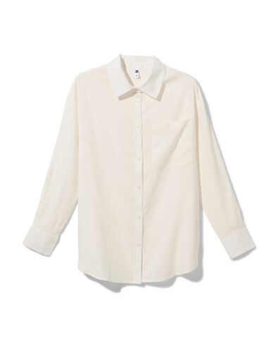 dames blouse Lizzy met linnen wit L - 36226738 - HEMA