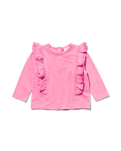 baby blouse met ruffles felroze - 1000029725 - HEMA