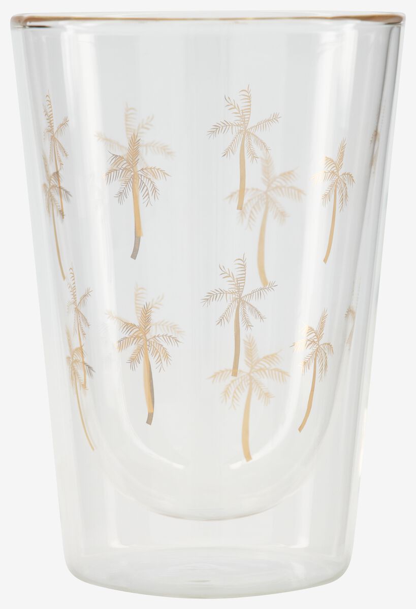 opener wetenschapper Uiterlijk dubbelwandig glas 350ml palm - HEMA
