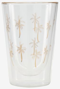Prooi Draak Classificeren dubbelwandig glas 350ml palm - HEMA