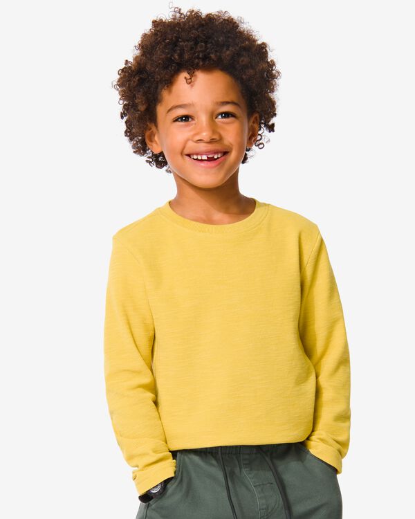 kinder sweater wafel geel geel - 30771100YELLOW - HEMA
